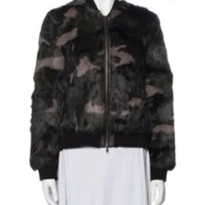 Pam & Gela fur camo bomber jacket